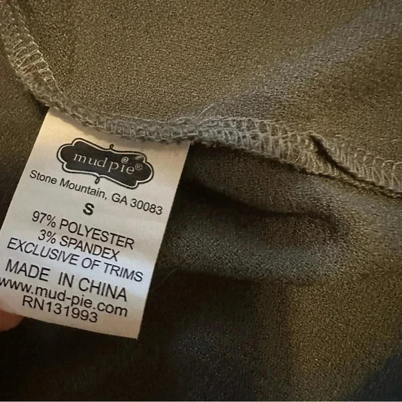 Mud Pie Kinsley Lace Up Dress Olive size S - Picture 7 of 8